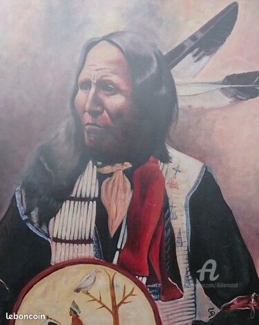 Peinture Tableau : Chef Indien avec bouclier (image 1)