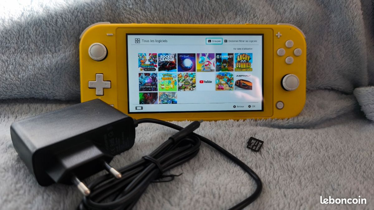 Nintendo switch lite, chargeur, 12 jeux, cartes memoire Consoles