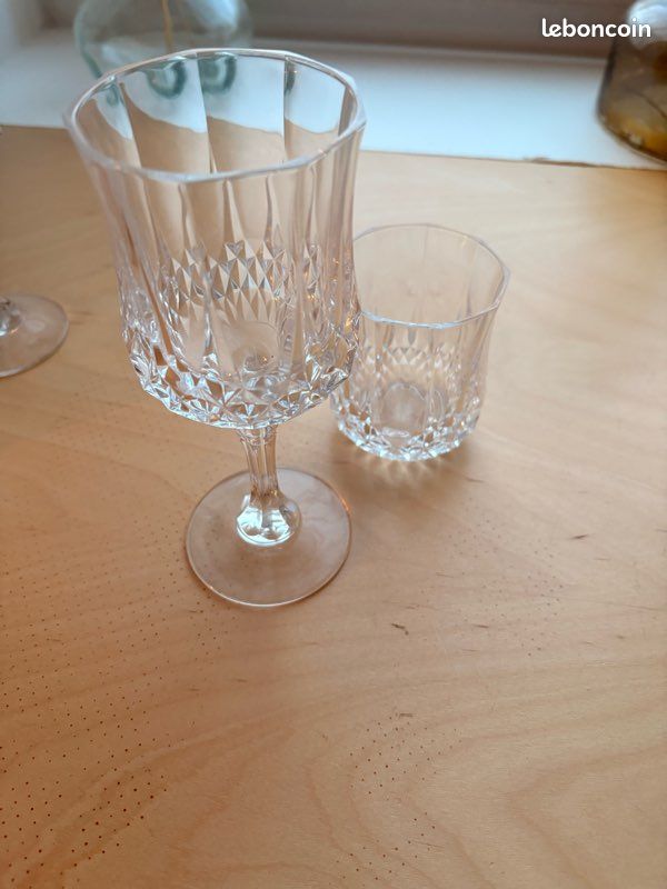 Lot de verres en verre transparent – style vintage (image 4)