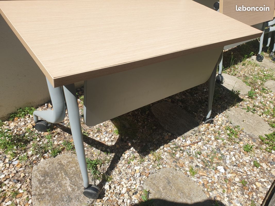 Table de bureau pliante bois et metal (image 2)