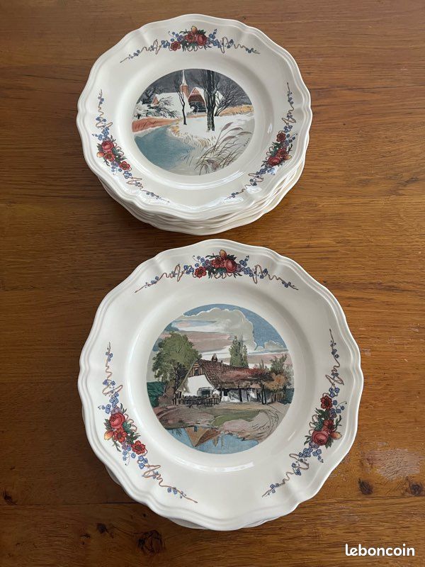 Assiettes plates,faïencerie Sarreguemines, modèle Obernai (image 1)