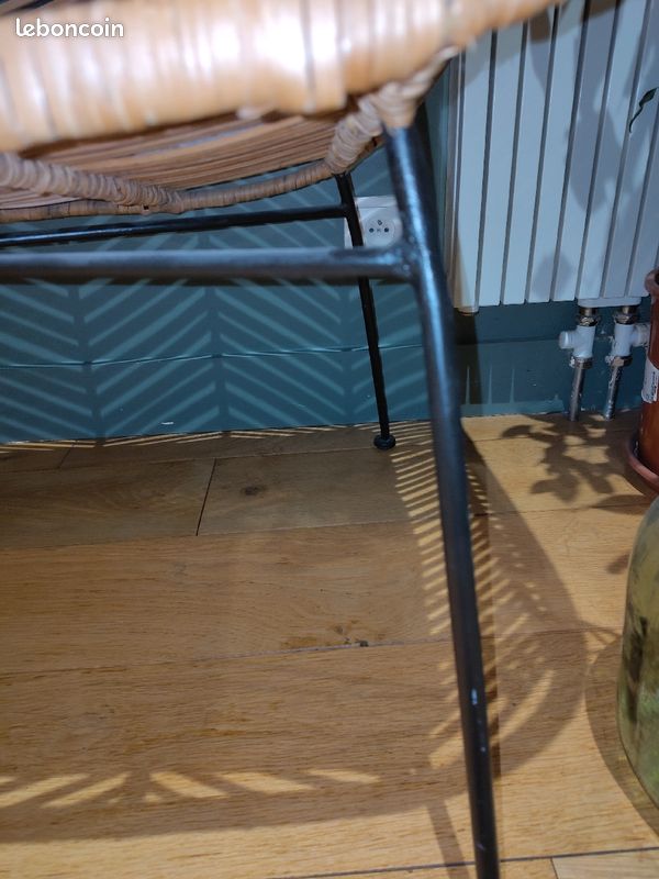 Banquette rotin & metal (image 3)