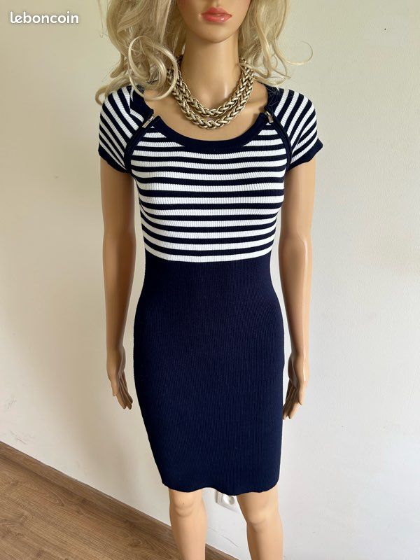 Top Morgan Bleu Marine Et Noir - Taille XS - Occasion Excellent état