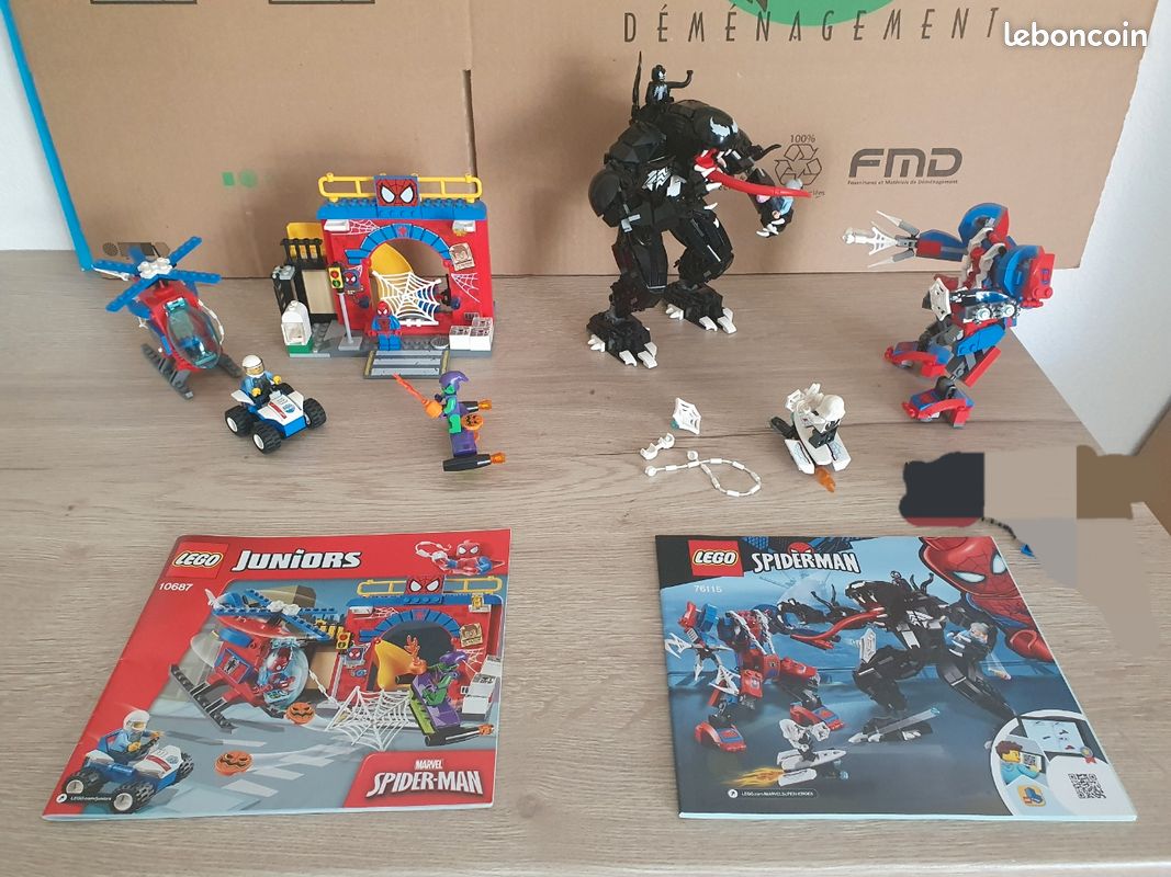Lego Marvel 10687 Lot Lego Marvel Spiderman 76115 Et 10687 Jeux Jouets