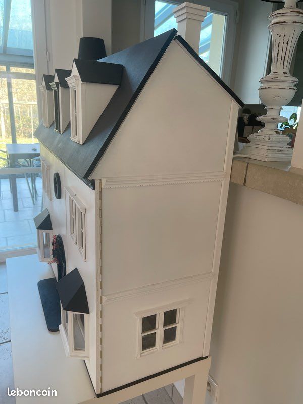 Cheminée Miniature 1:12 Pour Maison De Poupée - Style Rétro Noir Et Blanc | Décoration En Bois De Bouleau