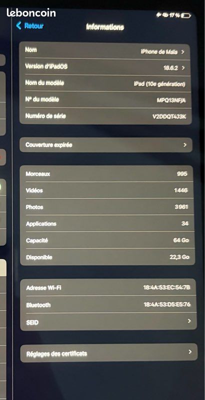 IPad 10 (64 Go) Bleu + Apple Pencil 1ère gén + Coque (image 8)