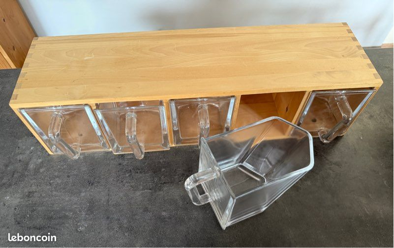 IKEA Forhoja vintage meuble étagère à épices en bois et verre (image 4)