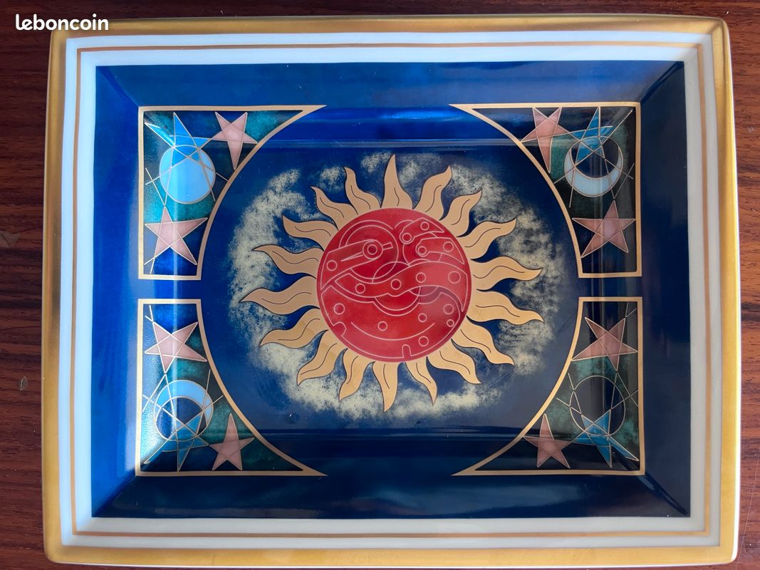Assiette Décorative Patek Philippe Limoges 2008 - Porcelaine Bleue - Occasion 19,5 X 15,5 Cm