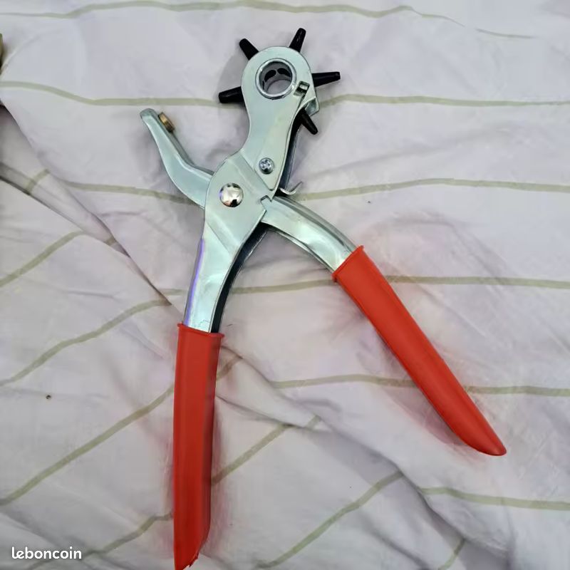 Lot De 6 Poinçons à Vis, Perforatrice Automatique Pour Cuir, Poignée En Bois, Outil De Poinçonnage