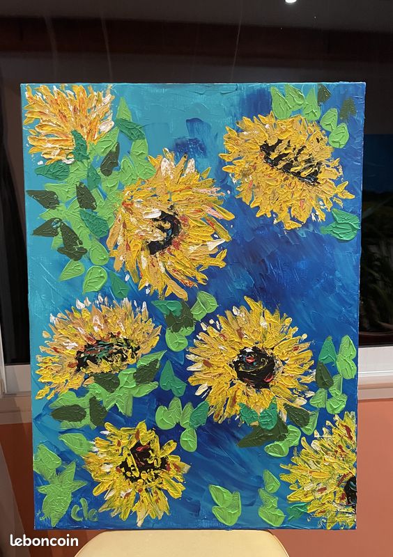 Tableau acrylique farandole de tournesols (image 2)