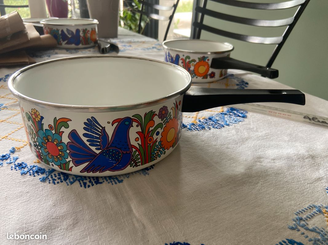 Casserole Émaillée Villeroy & Boch Vintage – Modèle Acapulco, Multicouleur, état Occasion