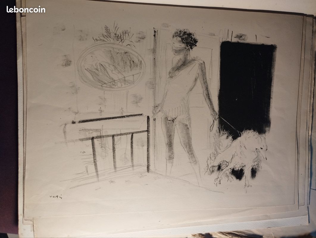 Lithographie originale Vertes Maisons (closes) (image 1)
