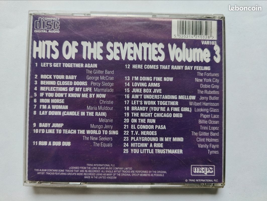 CD compilation - Hits Of The 70's Volume 3
cd various - hits of the 70's volume 2 (image 3)