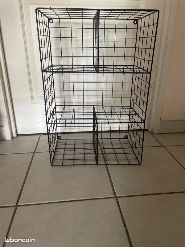 Étagère murale /à poser en métal grillagé style industriel (image 1)