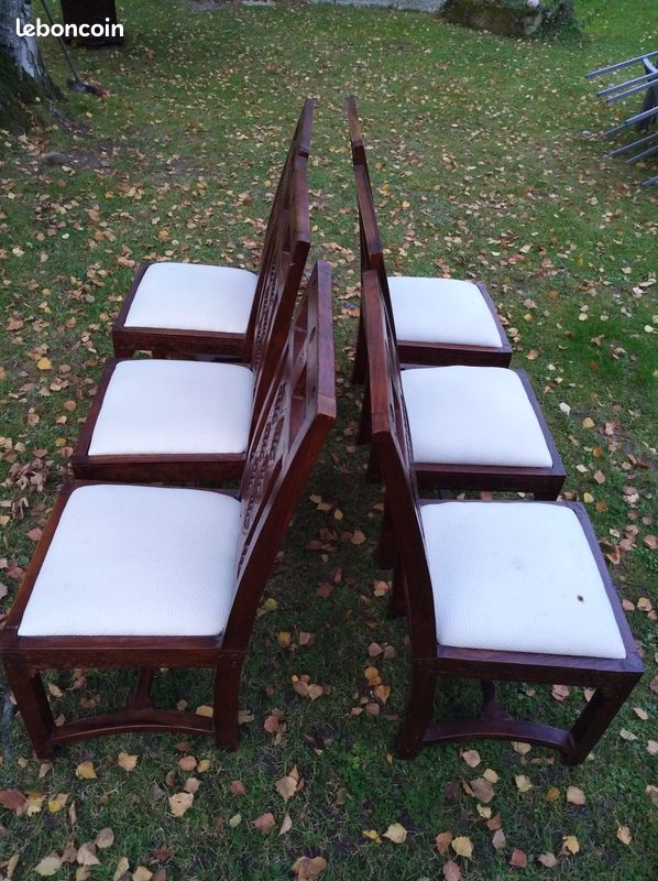 Salle à manger complète. Table + rallonge-Chaises-Meuble bas enfilade (image 2)