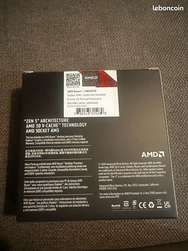 Amd ryzen 7 9800x3d (4.7 ghz / 5.2 ghz) (image 3)