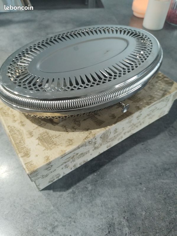 Ancien Chauffe-Plat Vintage Inox - Toudeco - Années 1900-1970