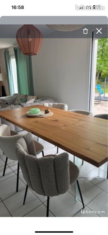 Plateau table placage chêne naturel 220x100cm (image 1)