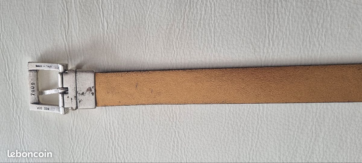 Ceinture en cuir noir (possibilite réversible doré) (image 3)