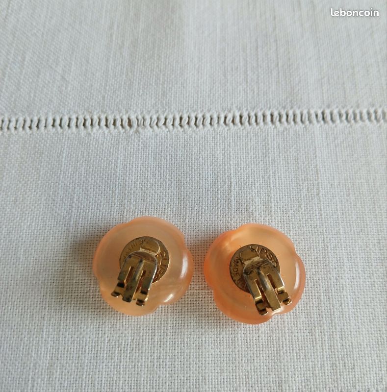 boucles d'oreilles bijou vintage à clips en résine