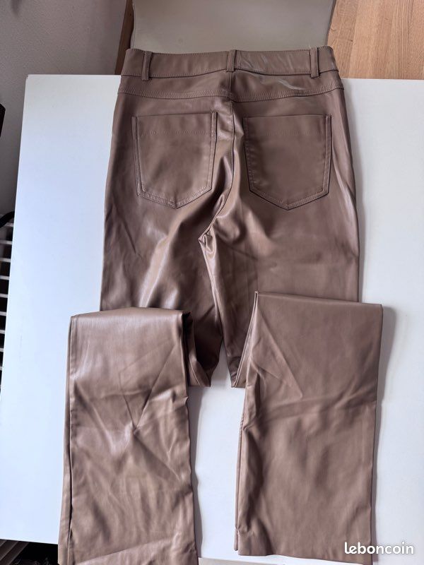 Zara Pantalon Simili Cuir Camel Femme Odac Zara Jupe Simili Cuir