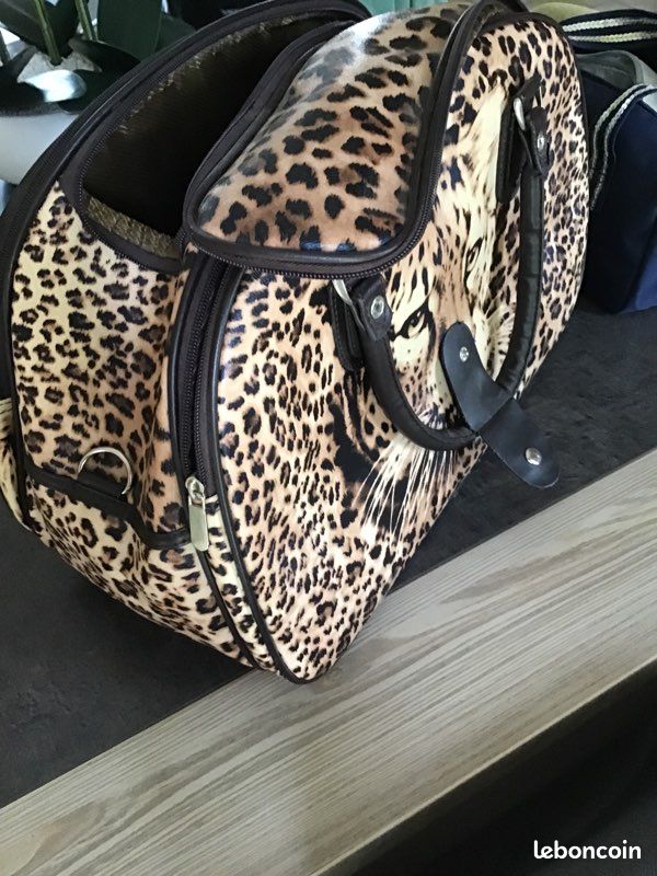 Sac Fourre-tout Voyage Imprimé Léopard - Polyester Marron, Neuf Avec étiquettes, Femme