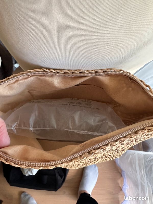 Grand sac de plage pour femme, grand sac de plage, sac d'été à bandoulière pour femme, élégant vacances d'été en paille, voyage, usage quotidien, grande capacité à la mode rétro, Blanc, Taille