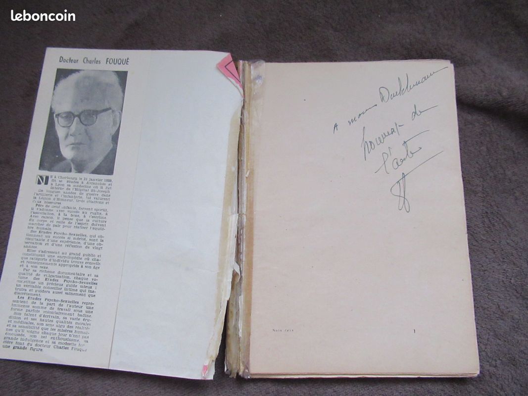 Ancien livre Docteur Charles Fouqué "Nous deux" n° 1 - 1949, dédicace autographe signé (image 4)