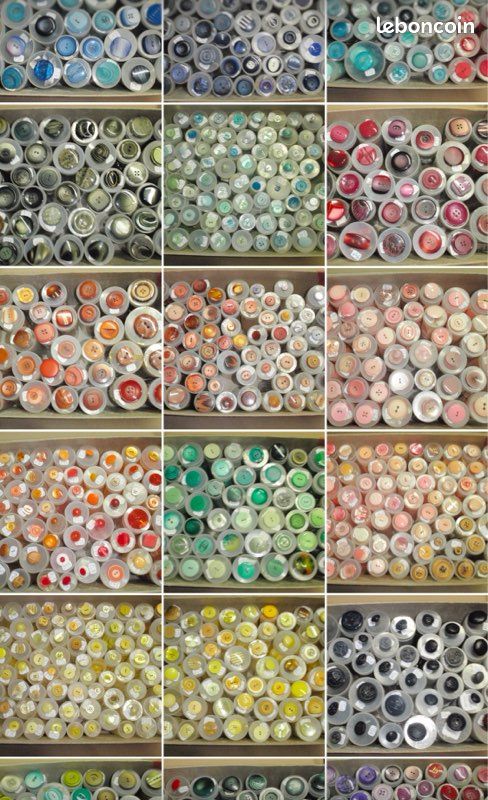 Lot De 1600 Boutons Pour Mercerie - Occasion - Divers Coloris - Parfait Pour La Couture Et Les Loisirs Créatifs