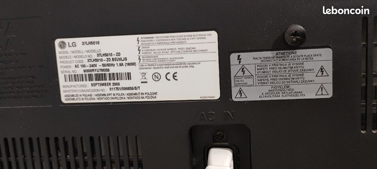 TV LG 37LH5010 pour pièces (image 13)