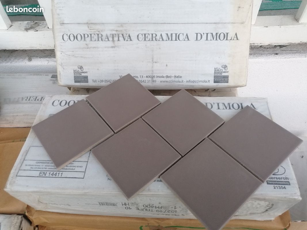 Carrelage carrelage mural 10x10cm couleur gris taupe (image 1)