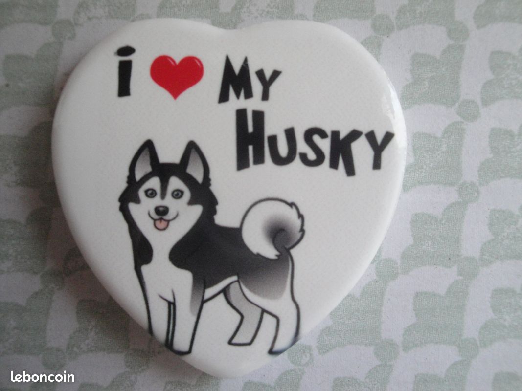 Magnet coeur chien Husky ❤ (image 1)