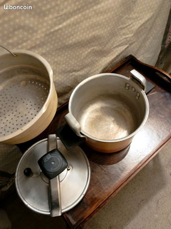 ANCIENNE COCOTTE MINUTE Seb 8L Made in France avec Panier Vapeur EUR 28