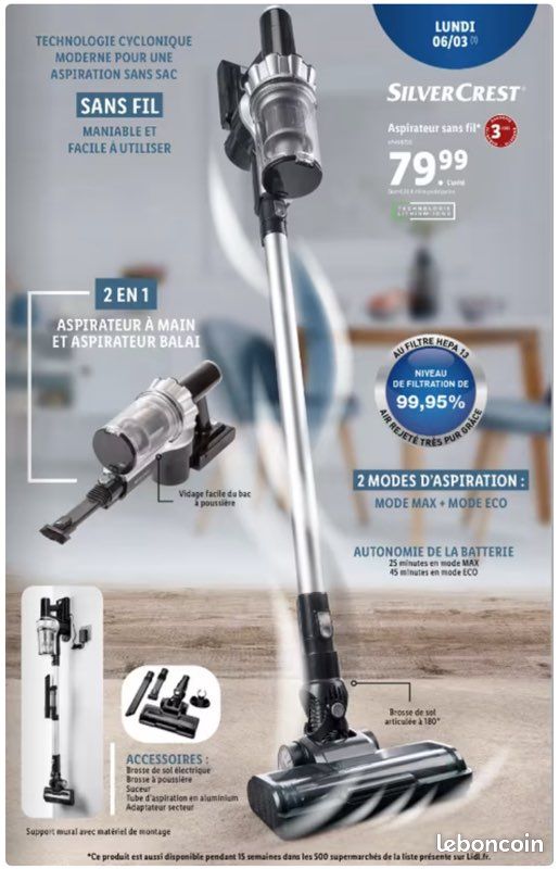 Balai Electrique Aspirateur Sans Fil Silvercrest Aspirateur Balai Sans Fil  Silvercrest Électroménager