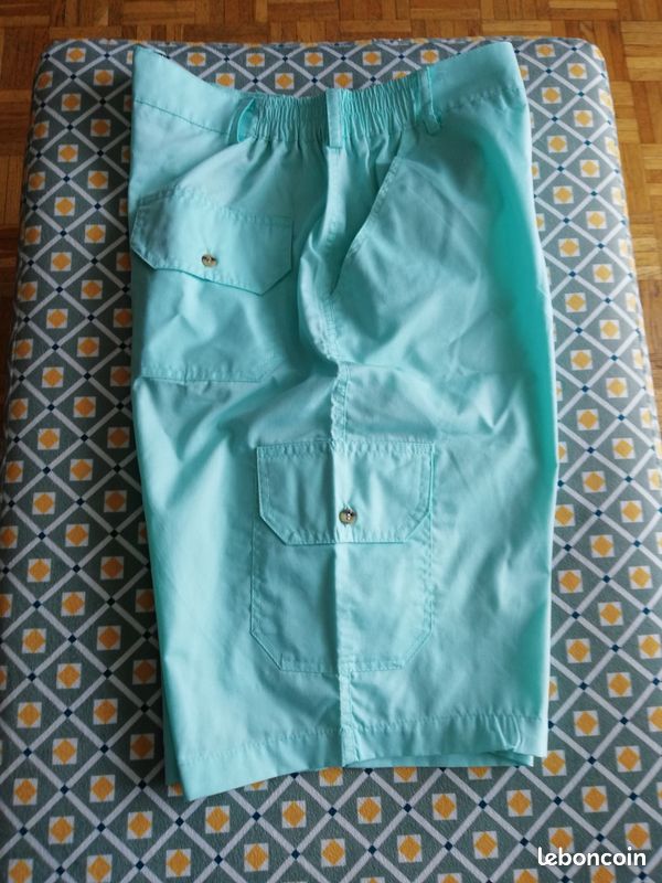 Bermuda homme vert d'eau taille L (image 4)