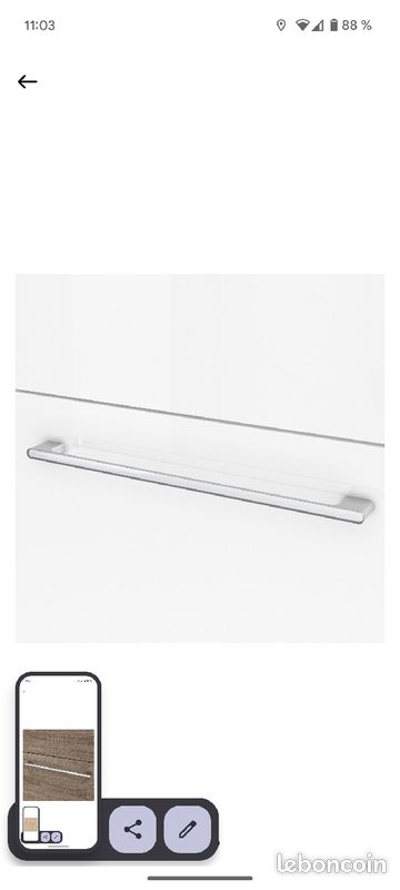 🔶Poignée de meuble INSPIRE Remix chrome brossé l.32cm🔶 (image 2)