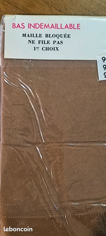 Bas Nylon Vintage LE 11 DE FARNEL - Marron - Taille 2 - Neuf En Boîte - Sans Couture