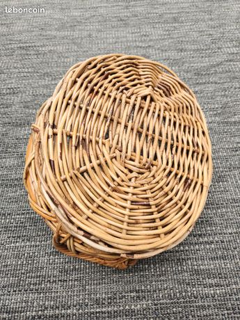 Grand Panier En Osier Vintage - Corbeille à Pain Longueur 67 Cm