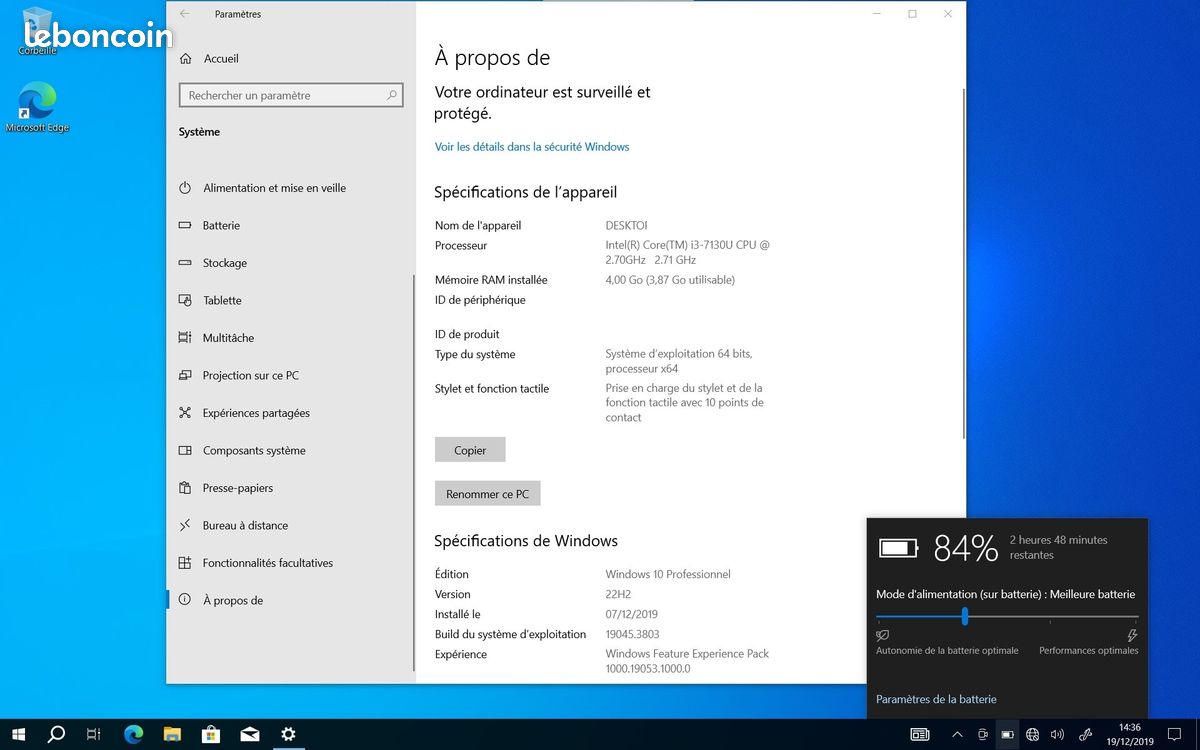 LENOVO Miix 520-12IKB Intel i3 i3-7130U Ssd 128Go (image 4)