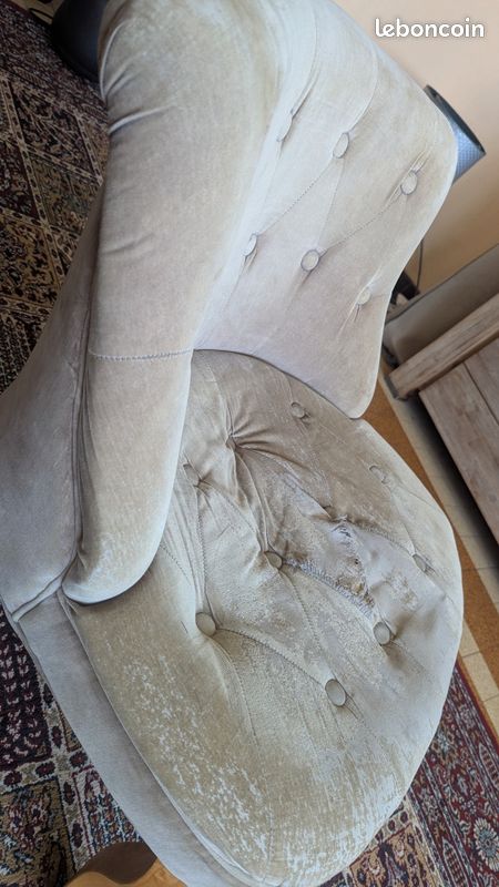 Fauteuil crapaud velours - gris (image 5)