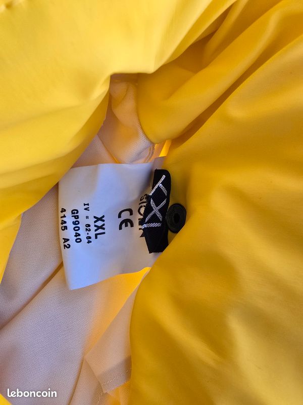 Combinaison De Pluie Vintage Stearns Driflex - Veste XL, Pantalon M - Jaune Nylon