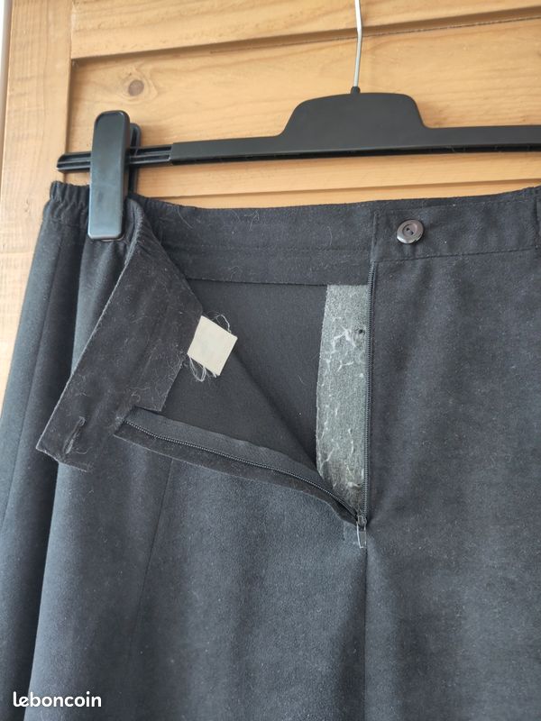 🖤 Jupe midi noire vintage 90's boutonnée 40/42 comme neuve - fabriquée en France – élégance rétro et confort absolu (image 6)