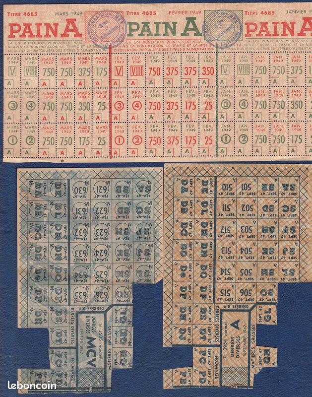 Lot de ticket de rationnement (image 1)