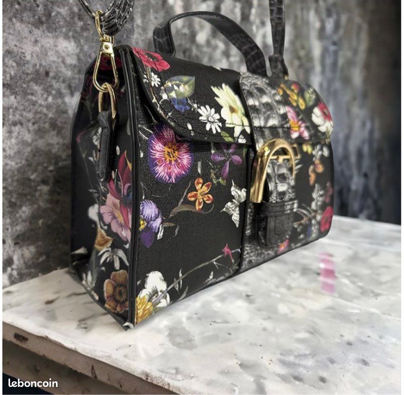 Sac à main femme d’inspiration, sac à main à motifs fleuris (image 1)
