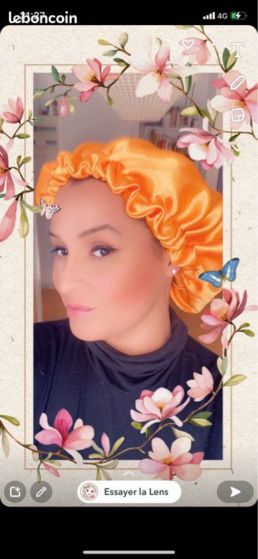 Bonnet satin fait main (image 1)