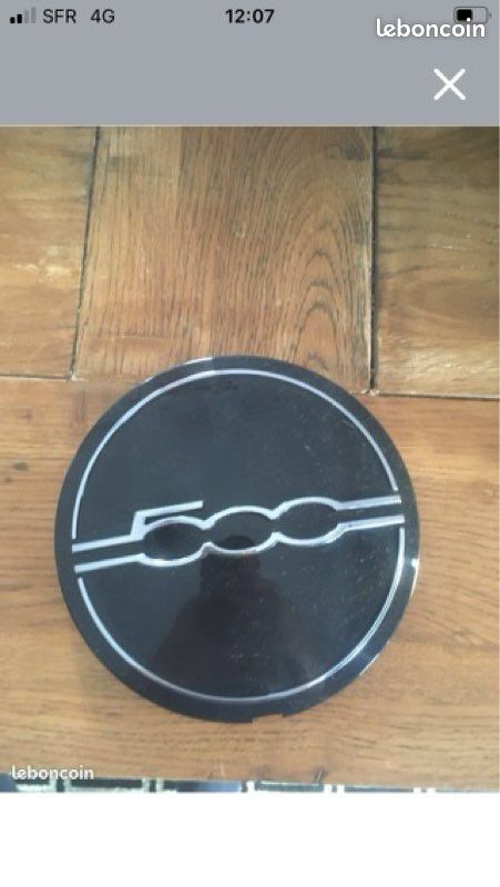 Fiat 500 e 4 enjoliveurs capuchons cache moyeu écrou central jante roue taille 133mm (image 1)