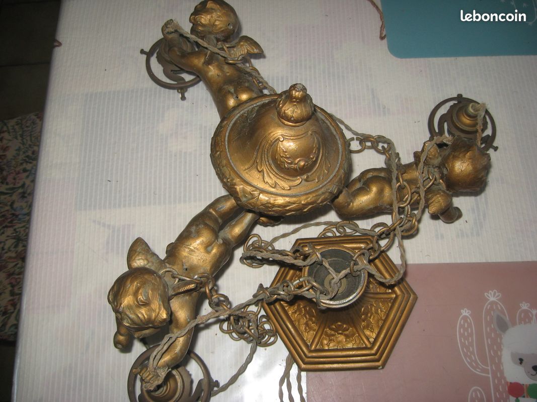 Ancien lustre 3 putti (image 3)