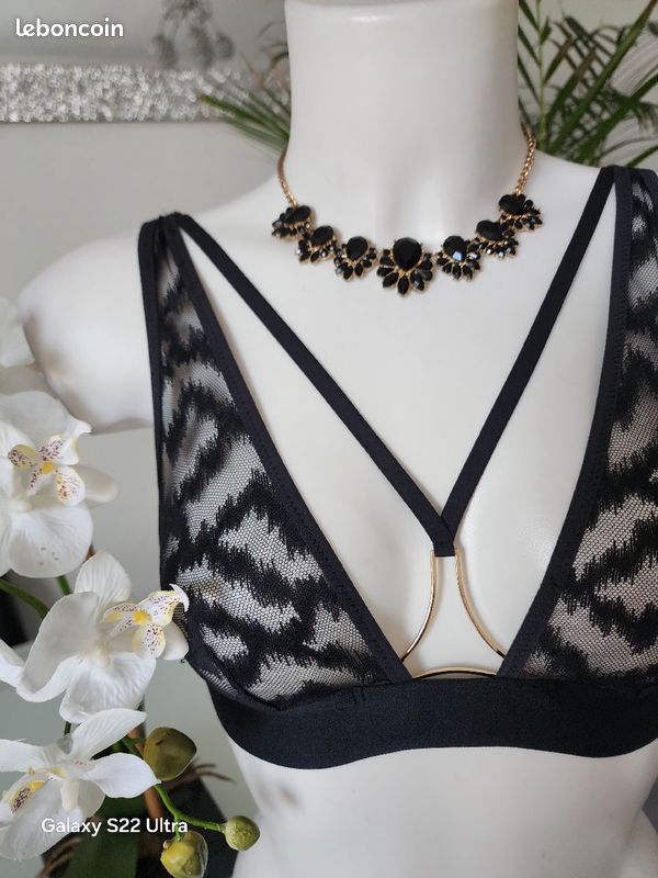 Gorge Leopard Undiz Soutien Gorge Noir Bain Noir Undiz Maillot