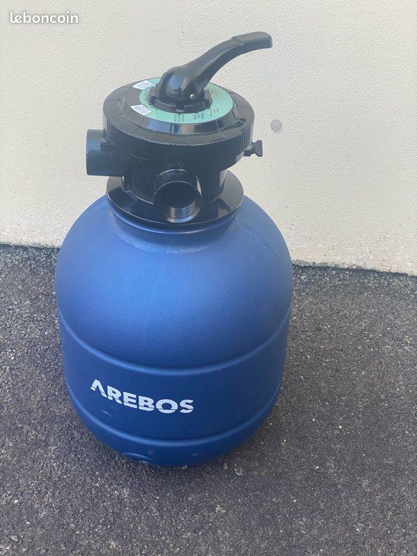 AREBOS Système De Filtre à Sable 400W + 700g Billes Filtrantes | Pompe Piscine 10200 L/h | Vanne 7 Voies
