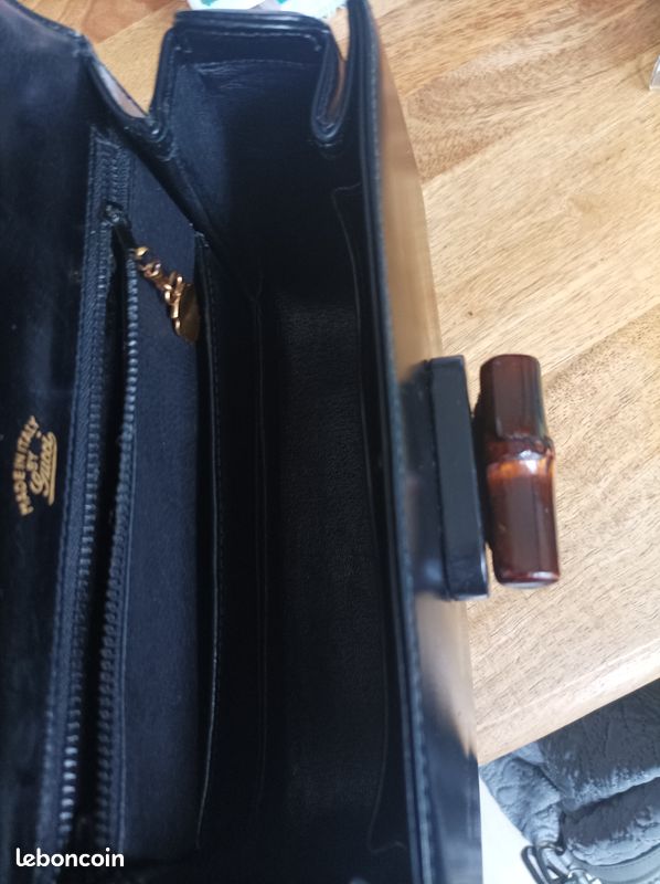 Sac à main Gucci Bambou 1947 - grande taille noir (image 9)
